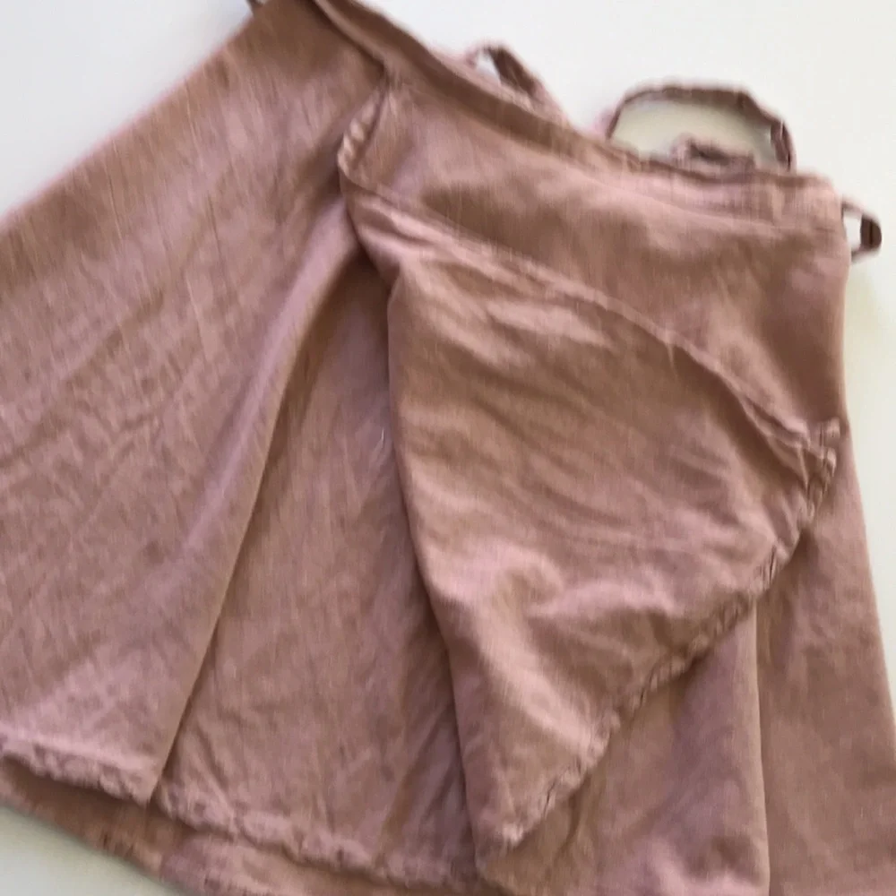 TREE OF LIFE womens 12 wrap skirt dusty pink hemp slubbed fabric made in Nepal - Picture 12 of 12